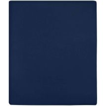 Furniture Limited - Drap-housse Jersey Bleu Marine 160x200 Cm Cot