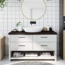 Maison Exclusive - Furniture Limited - Encimera de baño madera tratada marrón oscuro