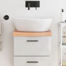 Maison Exclusive - Furniture Limited - Encimera baño madera maciza tratada marrón