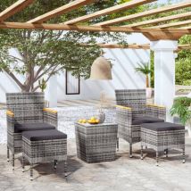 Maison Exclusive - Furniture Limited - Ensemble de bistro jardin 5pcs Résine tressée