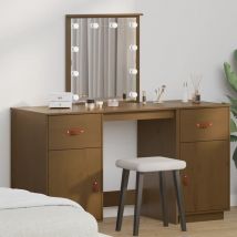 Prolenta Premium - Furniture Limited - Ensemble de coiffeuse avec led Marron miel