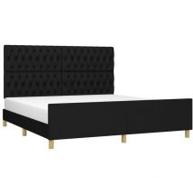 Cama sin colchón tela negro 180x200 cm vidaXL