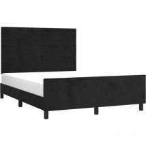 Jinlefu - Estructura de cama sin colchón terciopelo negro 140x200 cm vidaXL