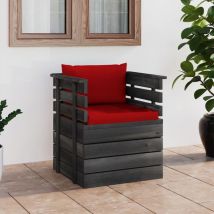 Furniture Limited - Fauteuil de jardin avec coussins Bois de pin