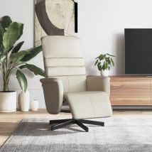 Furniture Limited - Fauteuil inclinable avec repose-pieds crème s