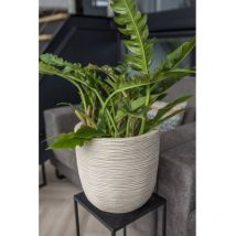 Furniture Limited - Fioriera Rotonda Waste Rib 35x34 cm Beige