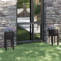 Furniture Limited - Fioriere da Giardino 2 pz Nere 31x31x70 cm in