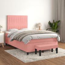 Furniture Limited - Giroletto a Molle con Materasso Rosa 120x200
