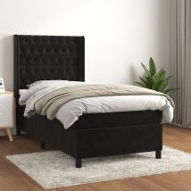 Furniture Limited - Giroletto a Molle con Materasso Nero 100x200