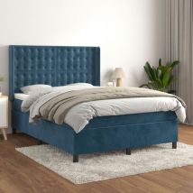 Furniture Limited - Giroletto a Molle con Materasso Blu Scuro
