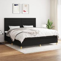 Furniture Limited - Giroletto a Molle con Materasso Nero 200x200