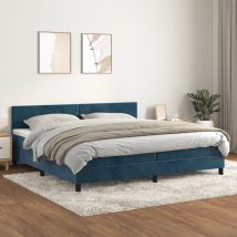 Furniture Limited - Giroletto a Molle con Materasso Blu Scuro