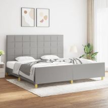VidaXL Giroletto senza Materasso Grigio Chiaro 200x200 cm Tessuto
