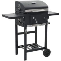 Prolenta Premium - Gril de barbecue au charbon de bois et étagère inférieure Noir