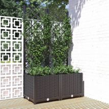 Prolenta Premium - Furniture Limited - Jardinière avec treillis Noir 80x40x136 cm pp