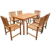 Furniture Limited - Jeu de salle à manger d'extérieur 7 pcs Bois