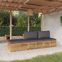 Maison Exclusive - Furniture Limited - Juego muebles de jardín 3 piezas y cojines