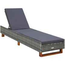 Furniture Limited - Lettino Prendisole con Cuscino in Polyrattan