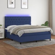 Furniture Limited - Letto a Molle con Materasso e led Blu 160x200