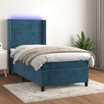 Maison Exclusive - Furniture Limited - Letto a Molle con Materasso e led Blu Scuro