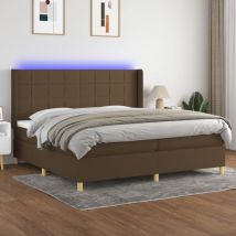 Furniture Limited - Letto a Molle Materasso e led Marronescuro