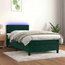 Furniture Limited - Letto a Molle con Materasso e LED Verde Scuro