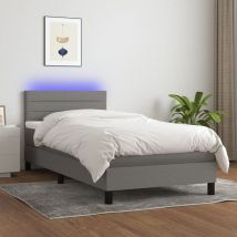 Kalisse - Furniture Limited - Letto a Molle Materasso e led Grigio Scuro