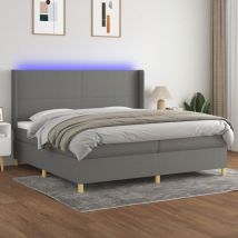 Furniture Limited - Letto a Molle Materasso e led Grigio Scuro