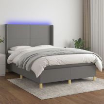 Furniture Limited - Letto a Molle Materasso e led Grigio Scuro