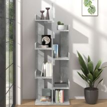 Furniture Limited - Libreria Grigio Cemento 48x25,5x140 cm in