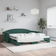 Maison Exclusive - Furniture Limited - Lit de jour avec gigogne sans matelas vert