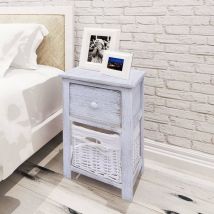 Furniture Limited - Mesita de noche de madera blanca