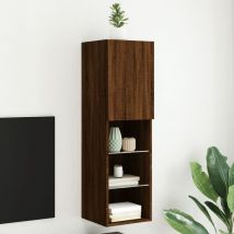 Furniture Limited - Meuble tv avec lumières led chêne marron