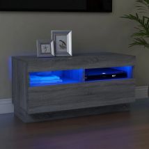 Furniture Limited - Meuble tv avec lumières led sonoma gris