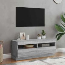 Furniture Limited - Meuble tv avec lumières led sonoma gris