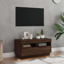 Furniture Limited - Meuble tv avec lumières led chêne marron