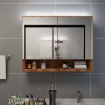 Fimei - Furniture Limited - Mueble de baño con espejo led mdf roble