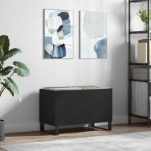 Decdeal - Furniture Limited - Mueble para discos madera contrachapada negro