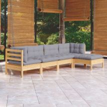 Prolenta Premium - Furniture Limited - Juego de muebles de jardín 5 pzas y cojines