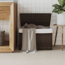 Furniture Limited - Panier à linge avec couvercle marron foncé