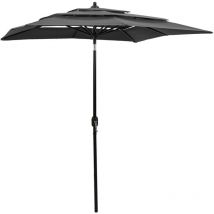 Prolenta Premium - Furniture Limited - Parasol de jardin à 3 niveaux avec mât en alu