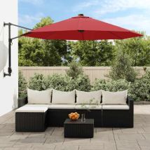 Prolenta Premium - Furniture Limited - Parasol mural avec led rouge vif 290 cm