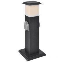 Fimei Pilier avec lampe pour prise de jardin Noir