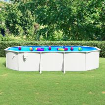 Piscine ovale avec parois en acier 610x360x120 cm Blanc