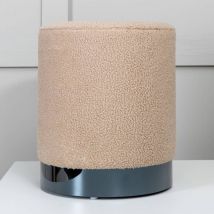 Furniture Limited - Pouf Benji 35x35x42,5 cm Pelliccia Beige e