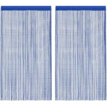 Furniture Limited - Rideau en fils 2 pcs 100 x 250 cm Bleu