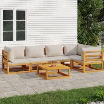 Maison Exclusive - Furniture Limited - Salon de jardin 6 pcs avec coussins gris clai
