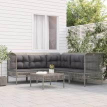 Maison Exclusive - Furniture Limited - Salon de jardin 6 pcs avec coussins Gris Rési