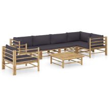 Furniture Limited - Salon de jardin 7 pcs avec coussins gris
