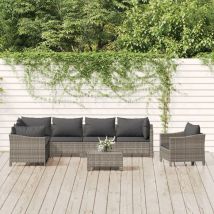 Prolenta Premium - Furniture Limited - Salon de jardin 8 pcs avec coussins Gris Rési